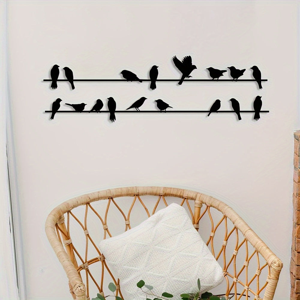 BirdSet - Set van 2 Metalen Vogel Wanddecoraties