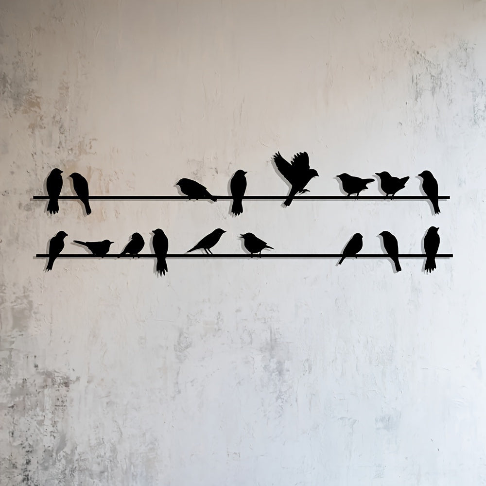 BirdSet - Set van 2 Metalen Vogel Wanddecoraties
