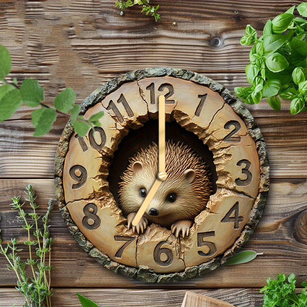 HedgeTime - Silent Decorative Hedgehog Wall Clock (20 cm)