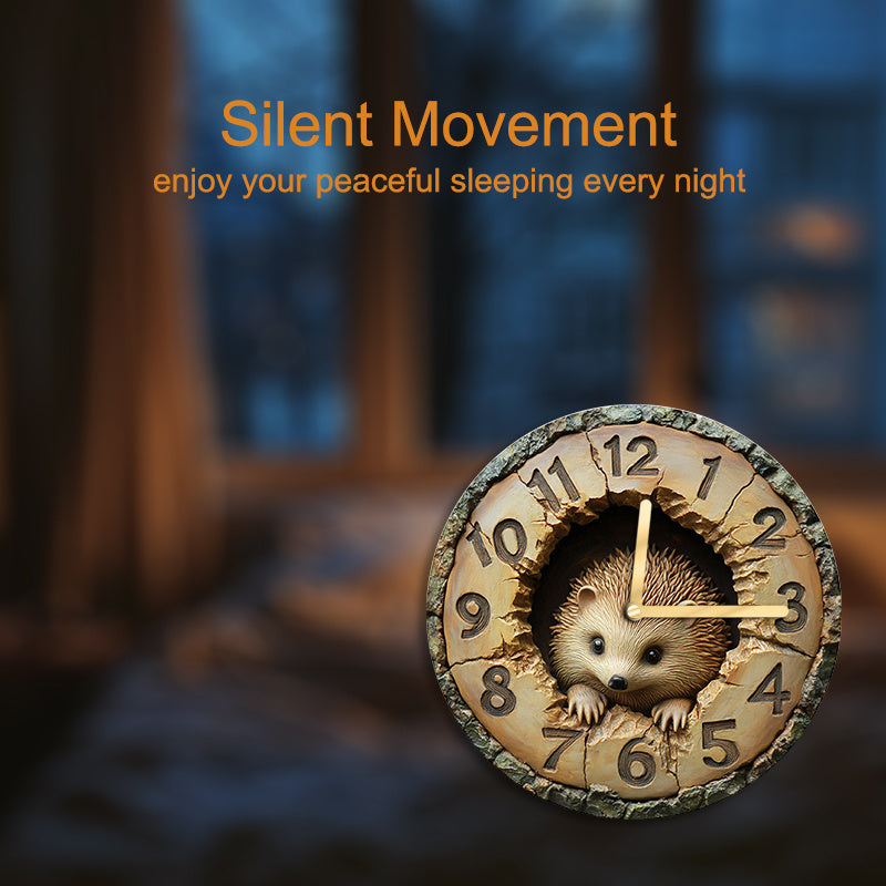 HedgeTime - Silent Decorative Hedgehog Wall Clock (20 cm)