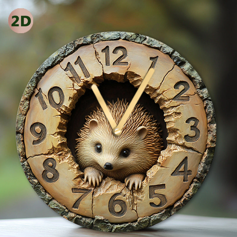 HedgeTime - Stille Decoratieve Egel Wandklok (20 cm)