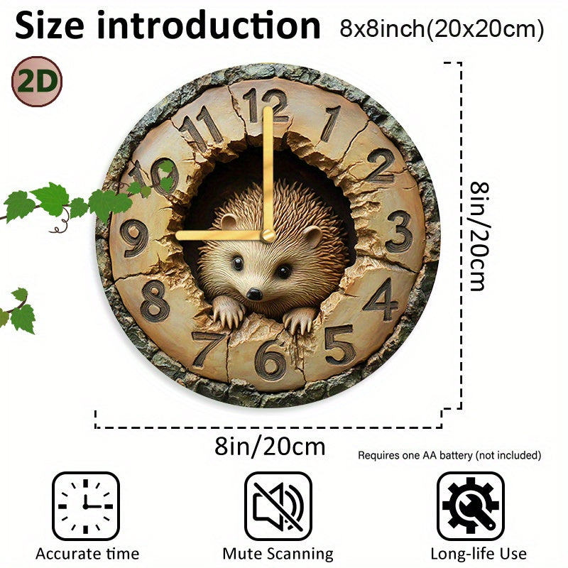 HedgeTime - Silent Decorative Hedgehog Wall Clock (20 cm)