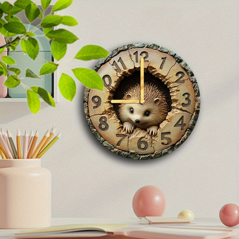 HedgeTime - Silent Decorative Hedgehog Wall Clock (20 cm)