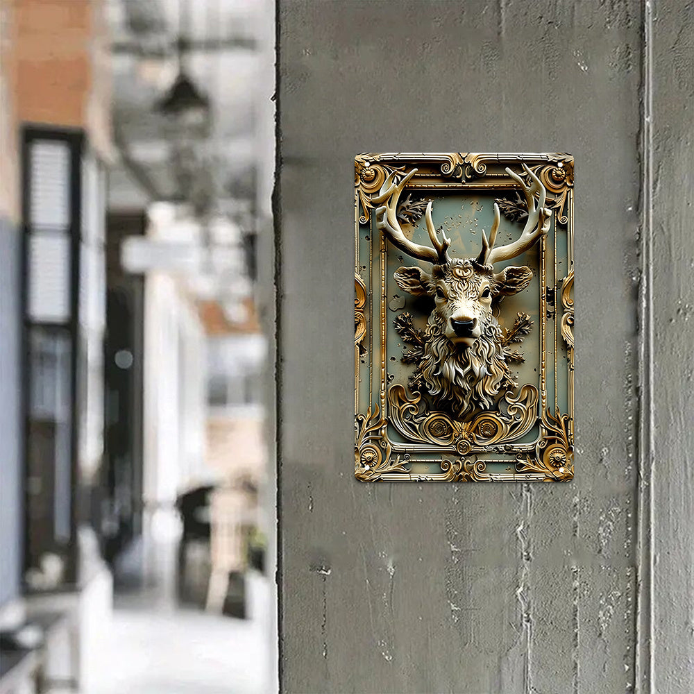 DeerPlaque - Vintage 3D Hertenkop IJzeren Muurkunst