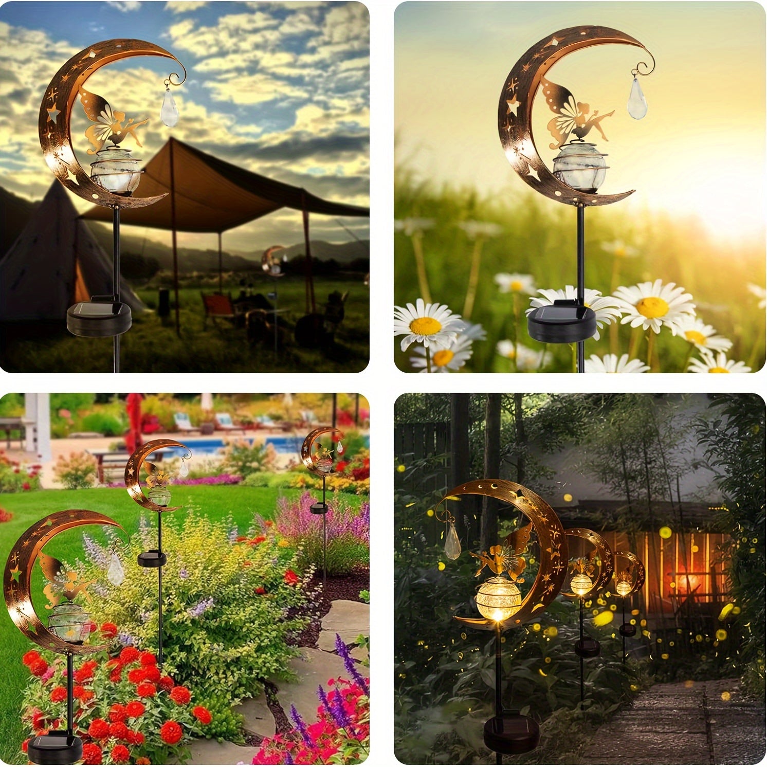 MoonLicht - Encantadora lámpara de jardín sol-luna, impermeable y eficiente energéticamente