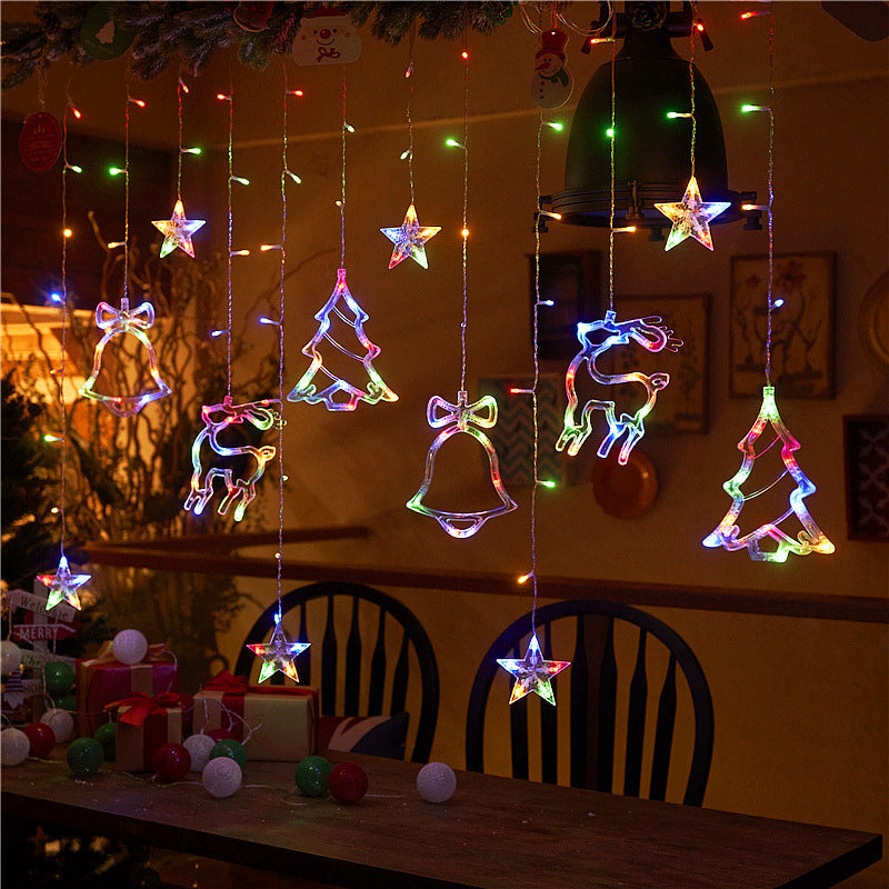 FestiveGlow - USB LED Christmas Light String with Tree, Reindeer & Bell Shapes