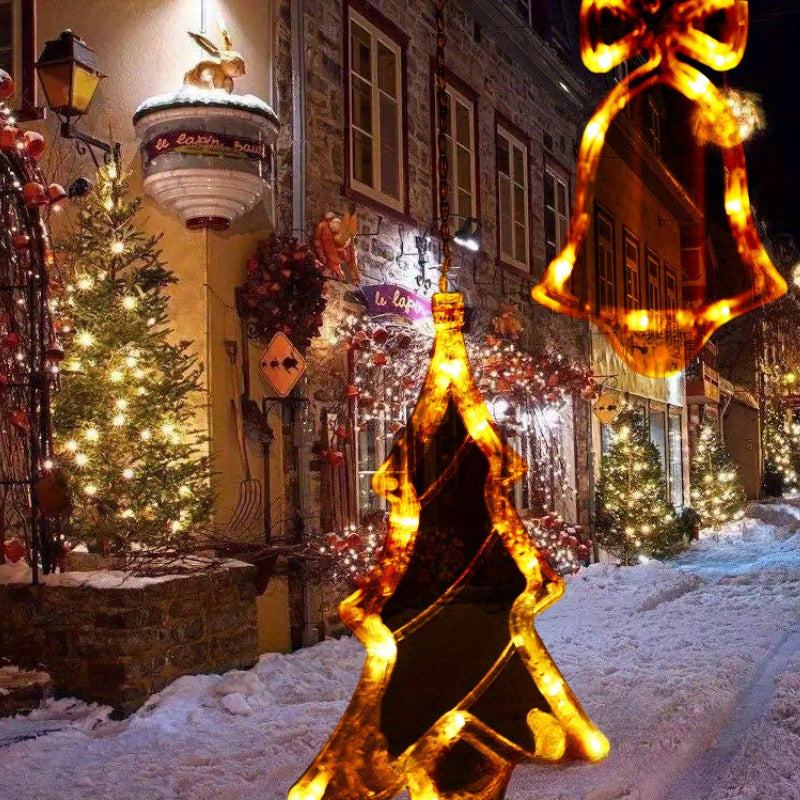 FestiveGlow - USB LED Christmas Light String with Tree, Reindeer & Bell Shapes