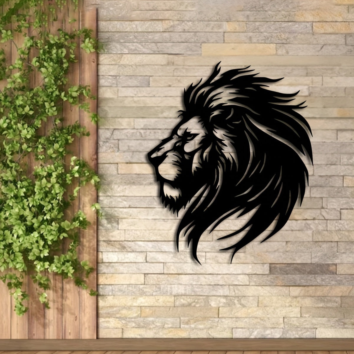 LionArt - Rustic Lion Head Wall Art