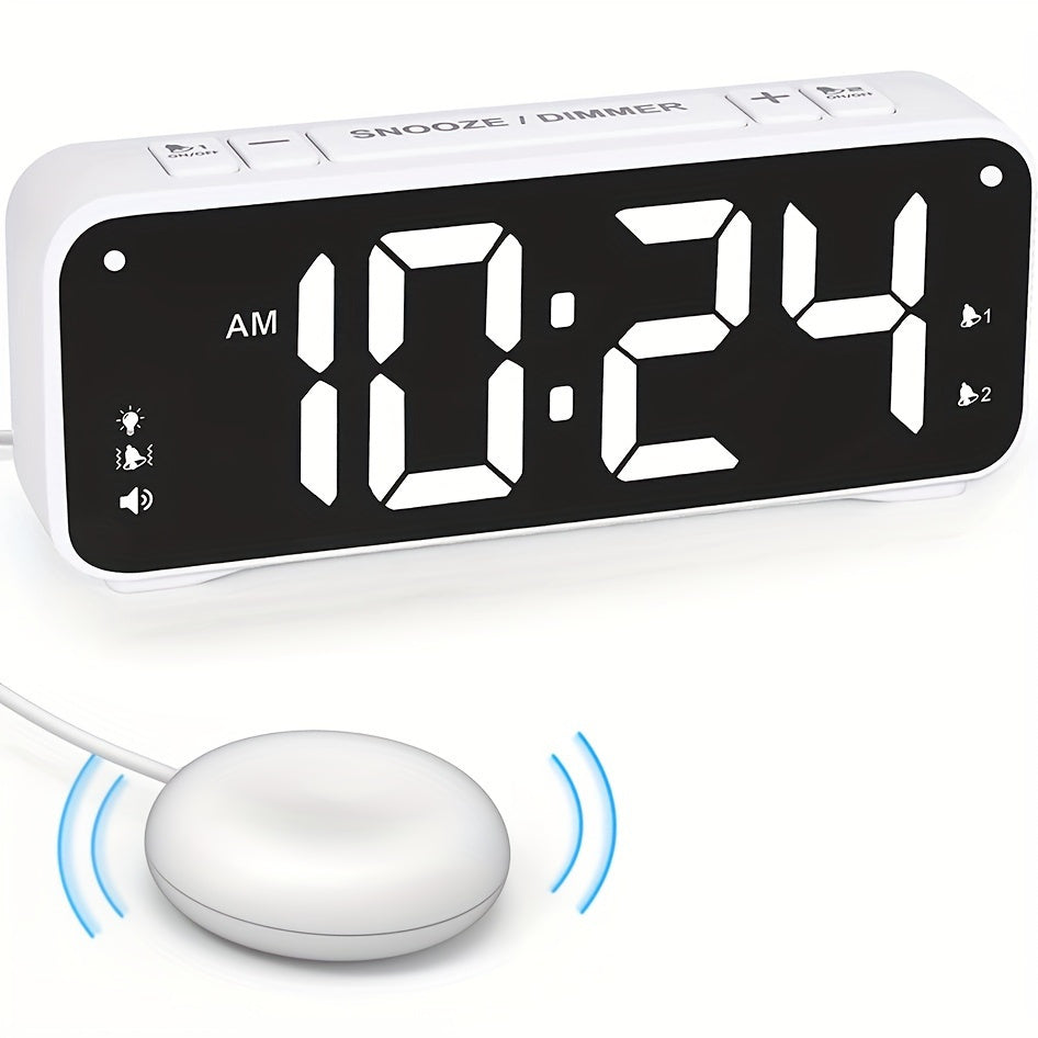 LoudClock - Vibrerende Wekker met Groot LED-display en Dubbele Alarmen