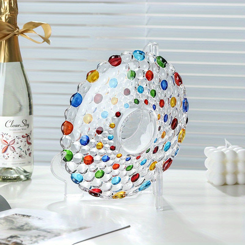 BohoServe-Polkadot Kom - Taça de Vidro Colorida para Frutas para Casa e Cozinha