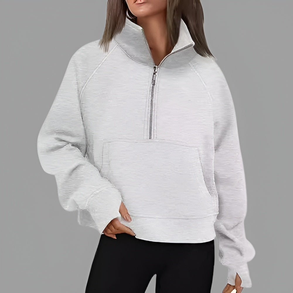 Maglione Donna Mezza Cerniera Casual Streetwear