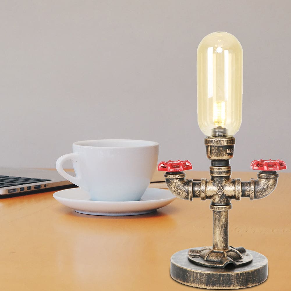 RoboGlow - Candeeiro de Mesa Moderno com Design Industrial e Tubo Metálico