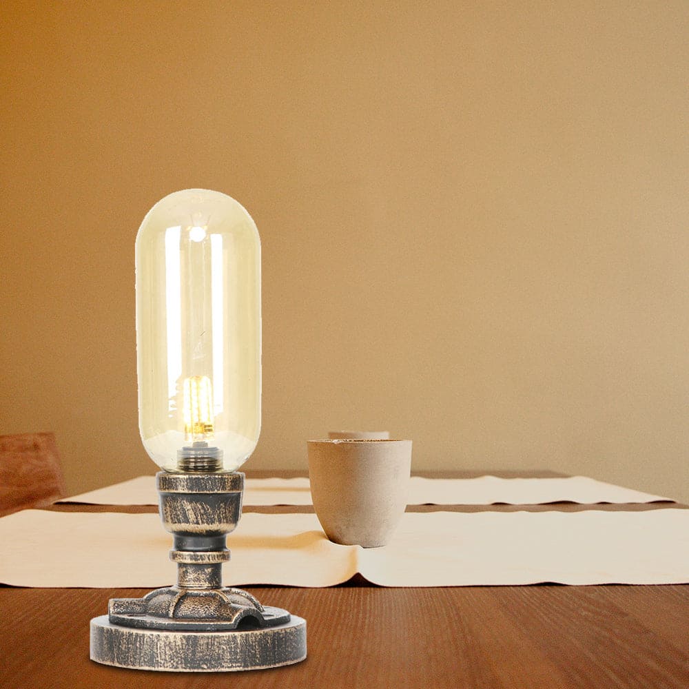 RoboGlow - Candeeiro de Mesa Moderno com Design Industrial e Tubo Metálico