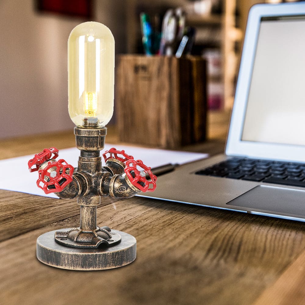 RoboGlow - Candeeiro de Mesa Moderno com Design Industrial e Tubo Metálico