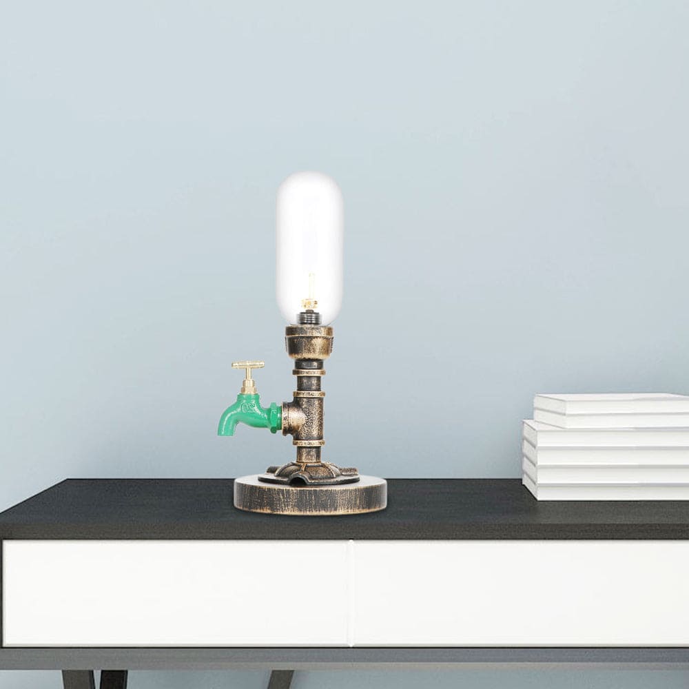 RoboGlow - Candeeiro de Mesa Moderno com Design Industrial e Tubo Metálico
