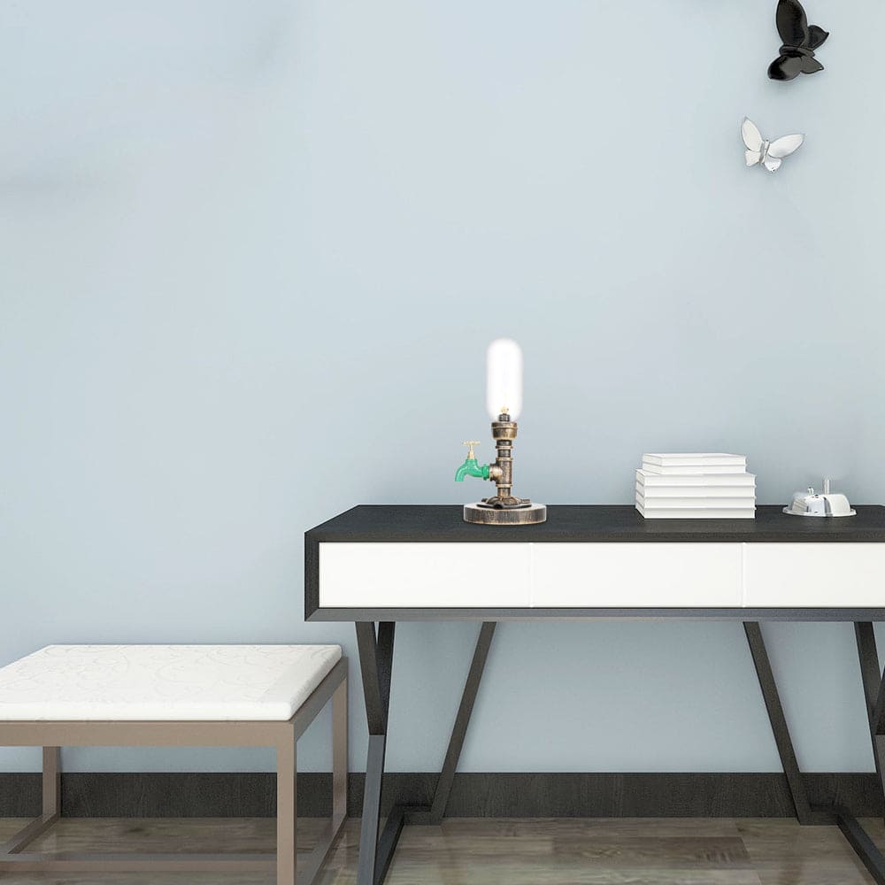RoboGlow - Candeeiro de Mesa Moderno com Design Industrial e Tubo Metálico