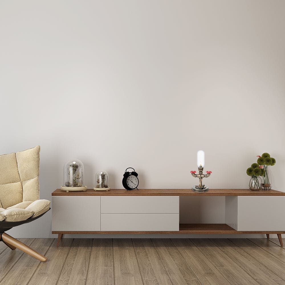 RoboGlow - Candeeiro de Mesa Moderno com Design Industrial e Tubo Metálico