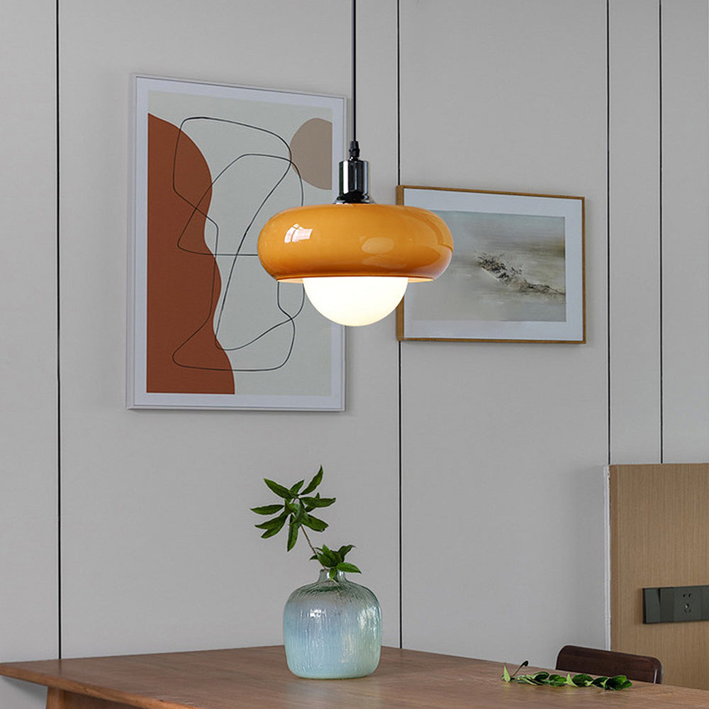 Candeeiro suspenso de vidro para café Bauhaus