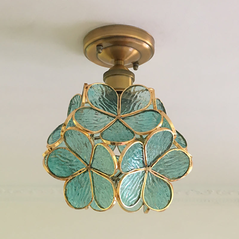 Lampada da soffitto in PVC colorato stile retrò con motivo floreale
