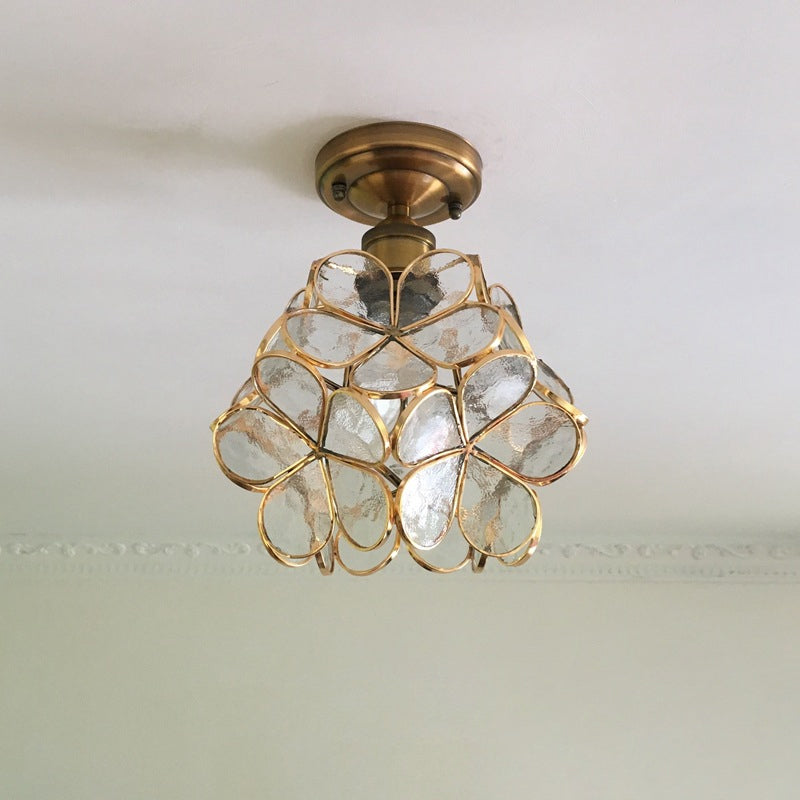 Lampada da soffitto in PVC colorato stile retrò con motivo floreale