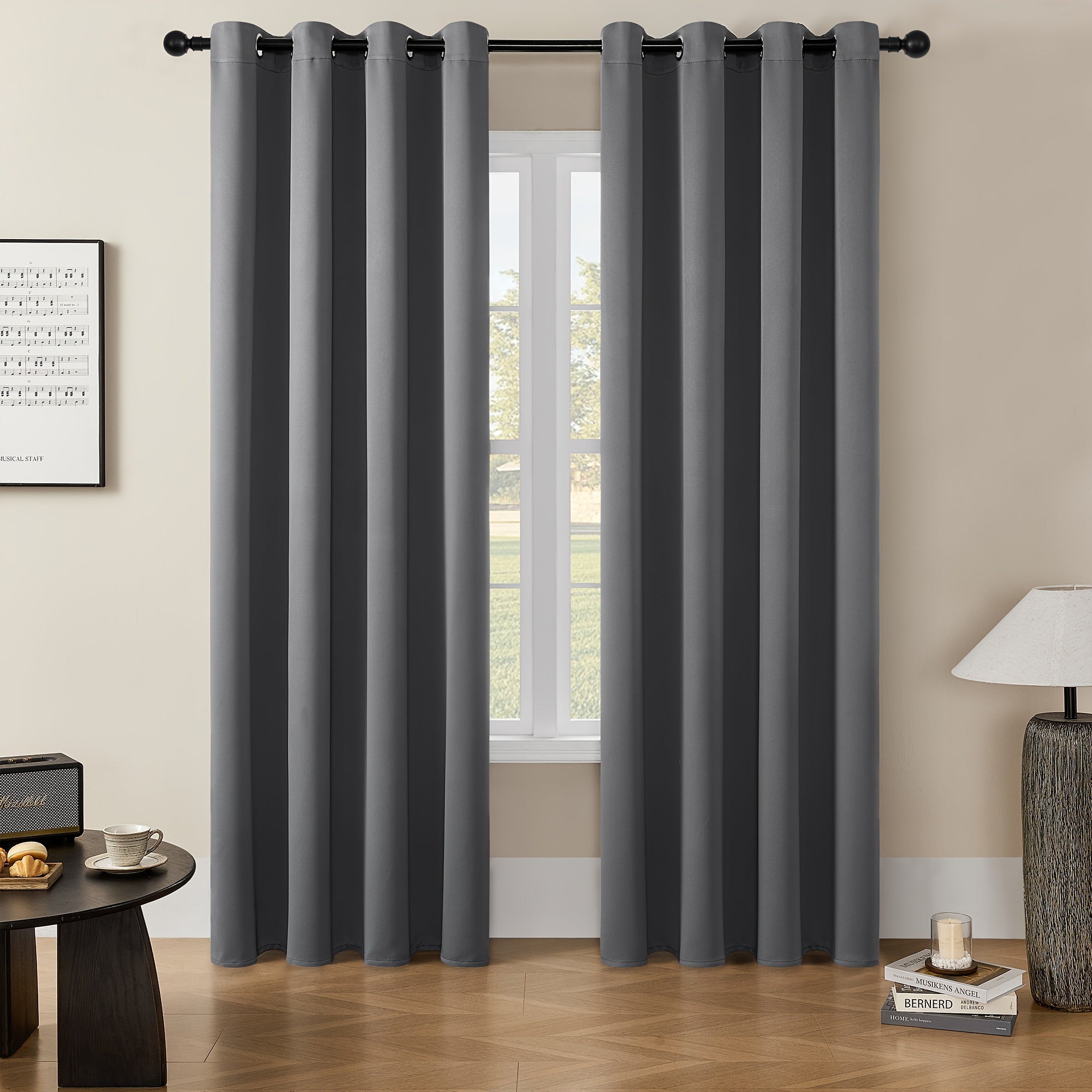Verduisterende Gordijnen - 2 Stuks Moderne Polyester Gordijnen met Thermische Isolatie en Oogjes