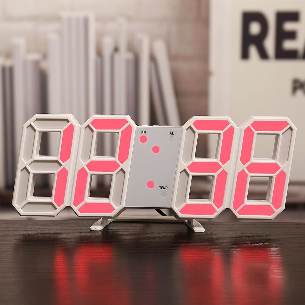 Orologio da parete digitale a LED - Temperatura e allarme