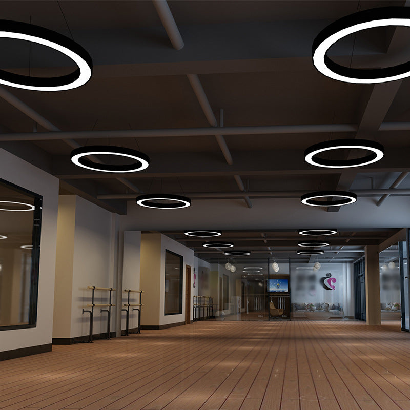 Set di lampade a sospensione LED minimaliste in acrilico per ufficio, nero