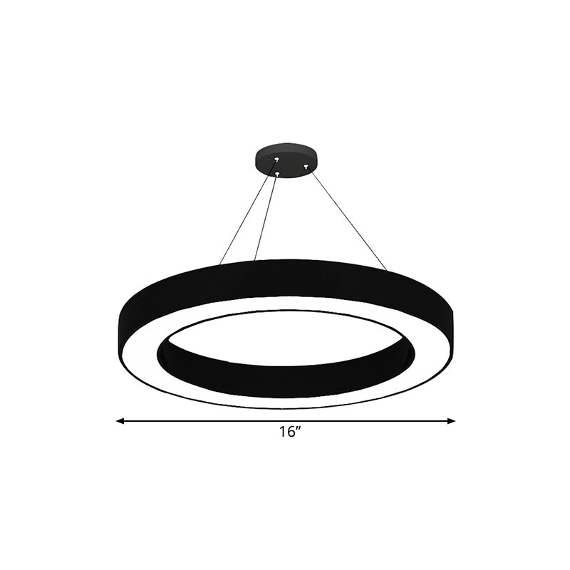 Set di lampade a sospensione LED minimaliste in acrilico per ufficio, nero