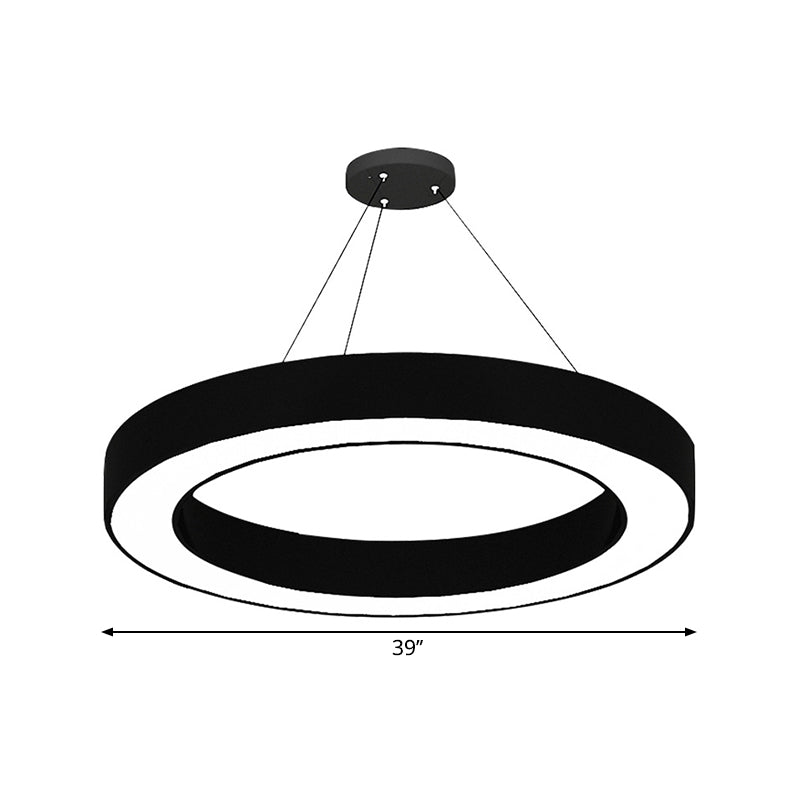 Set di lampade a sospensione LED minimaliste in acrilico per ufficio, nero