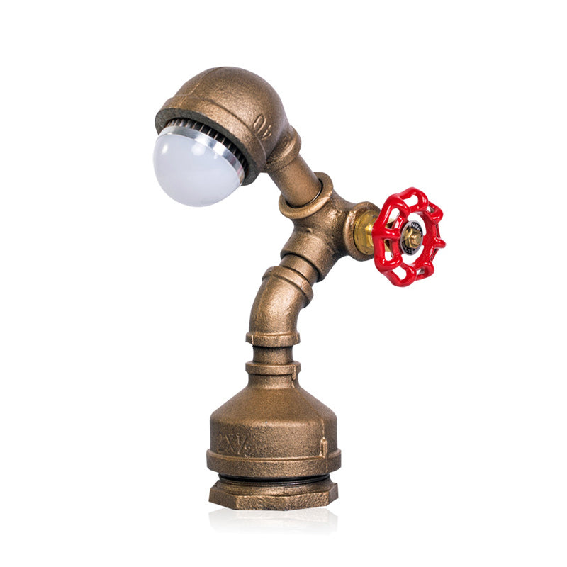 GlowBot - Unica lampada robot steampunk con struttura in ottone