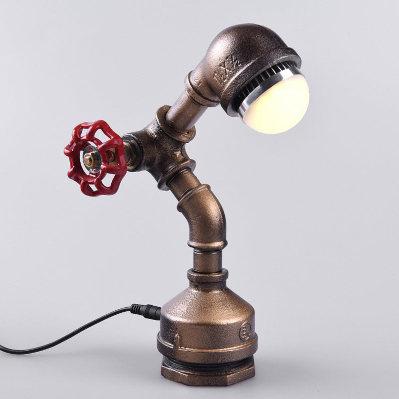 GlowBot - Unica lampada robot steampunk con struttura in ottone