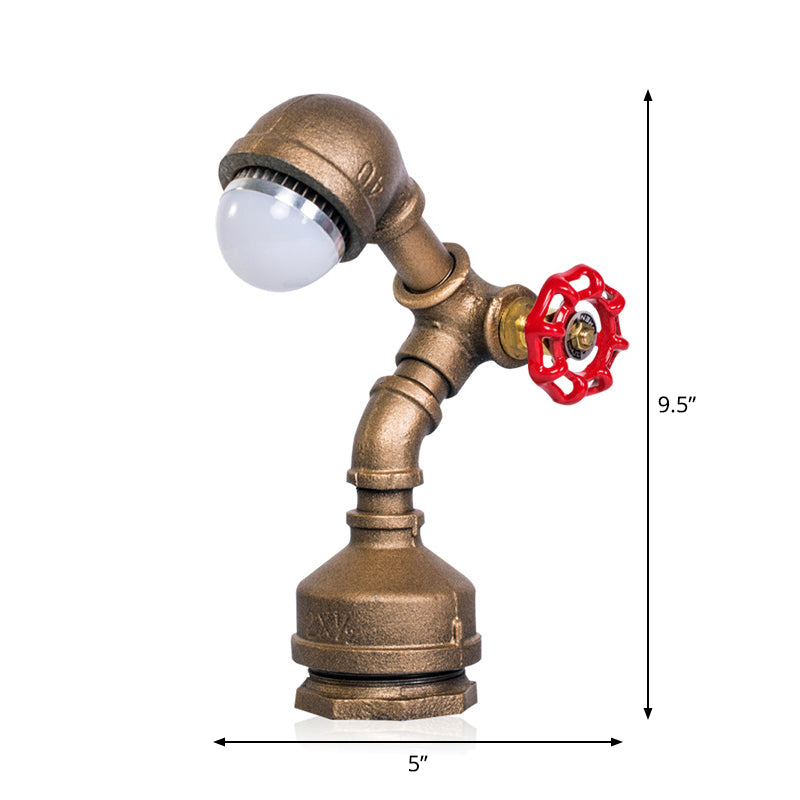 GlowBot - Unica lampada robot steampunk con struttura in ottone
