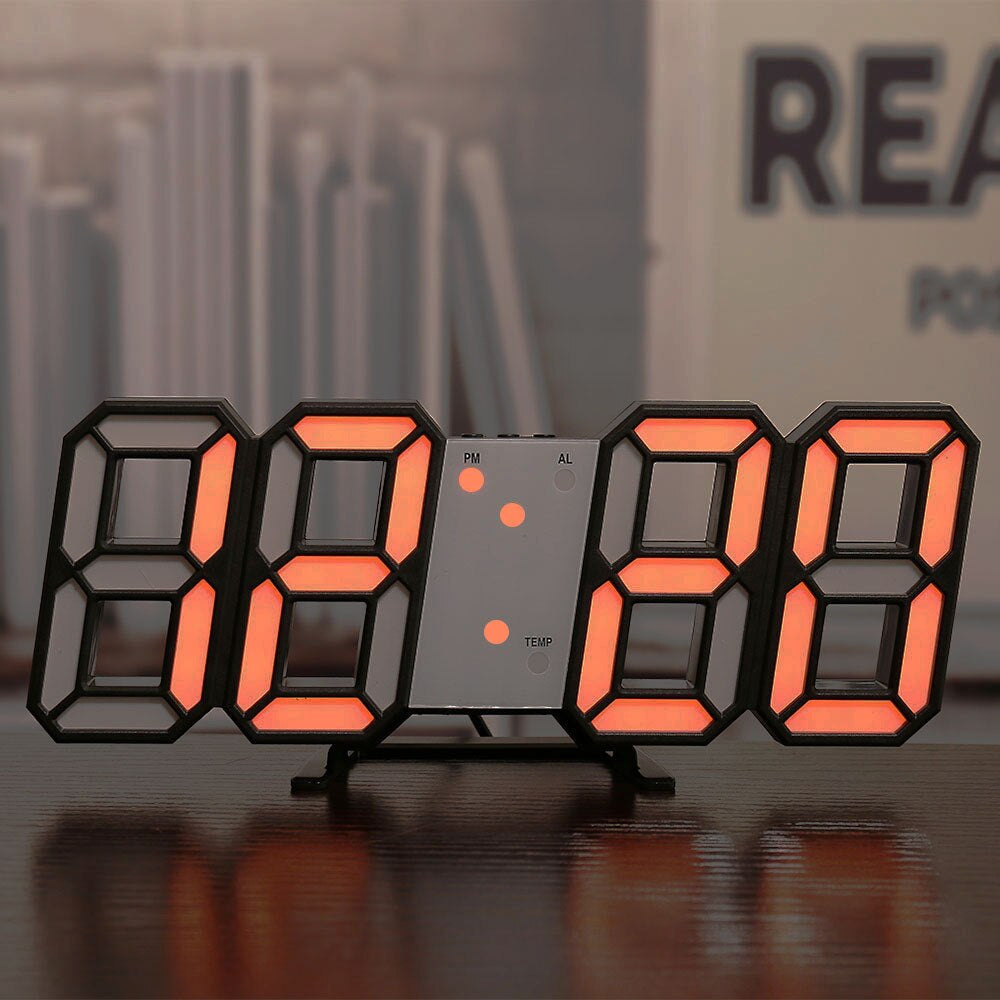 Orologio da parete digitale a LED - Temperatura e allarme