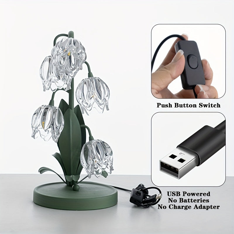 BellBloom - Elegante Candeeiro de Mesa com LED Bellflower