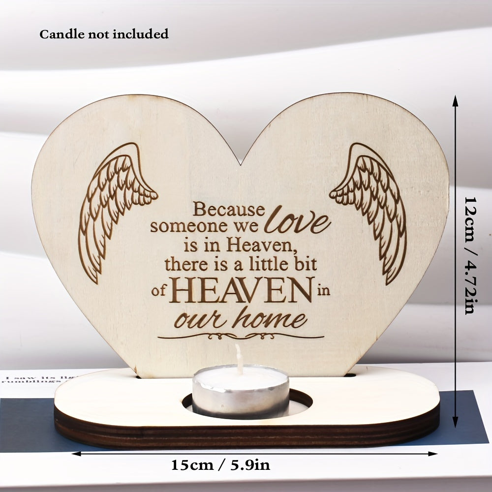 Portacandele a forma di cuore in legno - Decorazione natalizia e ricordo di famiglia