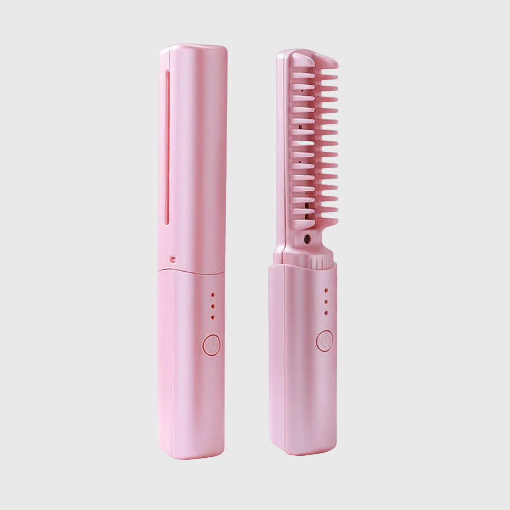 Wireless Hair Straightening Brush Portable Lint Free Compact