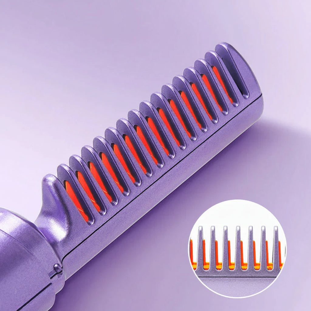 Wireless Hair Straightening Brush Portable Lint Free Compact