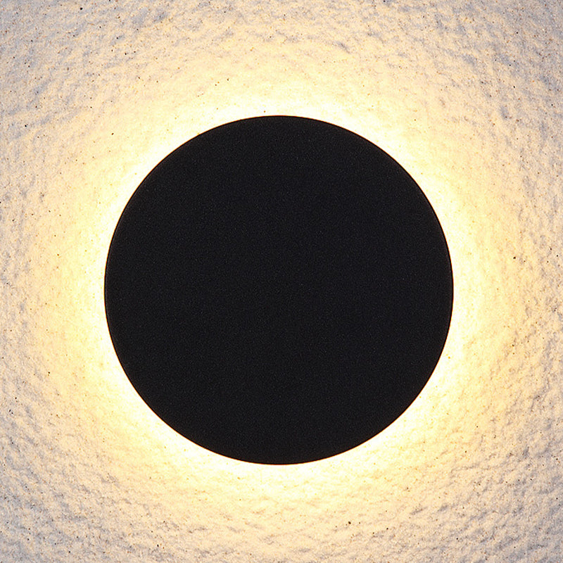 LunaGlow - Lámparas de pared LED minimalistas de metal negro para jardín y pasillo