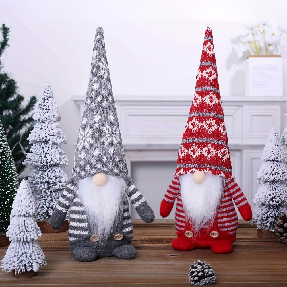 StoneCraft - Set de 2 Figuras Tradicionales de Duendes para Decoración Navideña