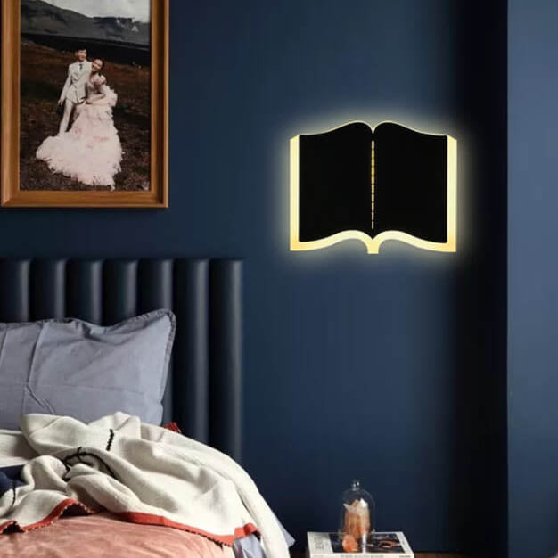 LichtHaus - Lampada da parete LED a forma di libro in ferro