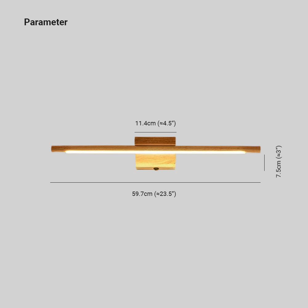 Lámpara de varilla LED moderna Ozawa, interior, baño, acrílico madera