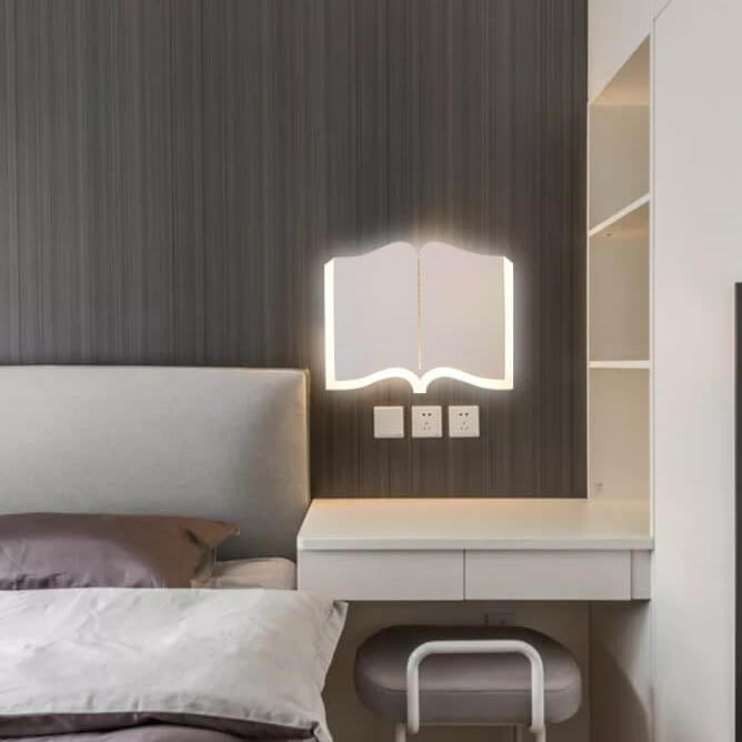 LichtHaus - Lampada da parete LED a forma di libro in ferro