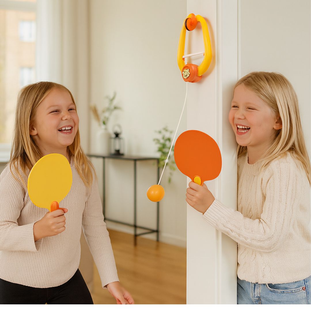 Conjunto de Jogo de Ténis de Mesa com Batentes e Bolas para Batente de Porta