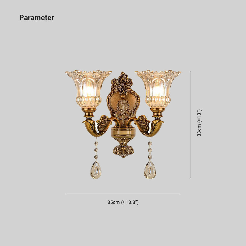 Wandlamp Vintage Goud Glas LED Dubbele Klassieke Binnenlamp