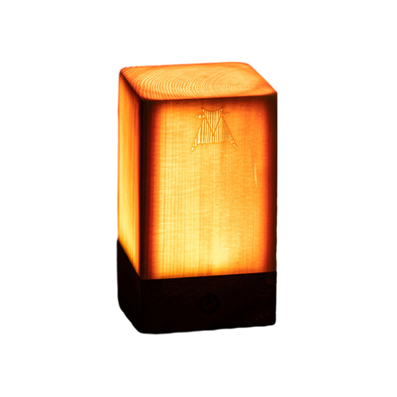 LumiHout - Lámpara de mesa LED con batería y control táctil