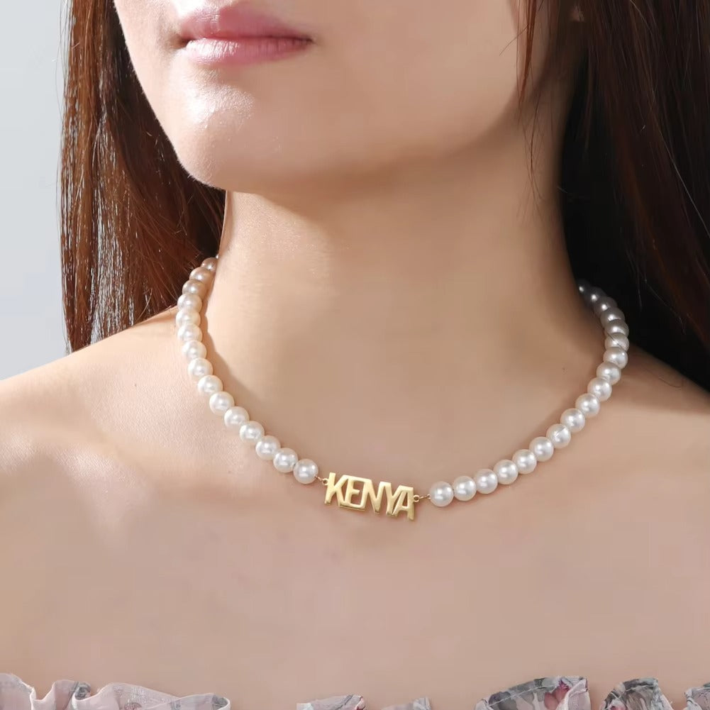 Moederdag Cadeau Ketting Dames Parel Naam Hanger