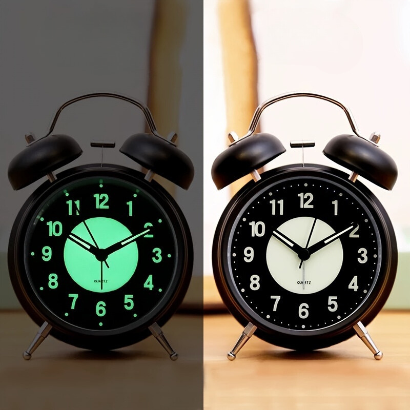 GlowClock - Silent Luminous Metal Alarm Clock