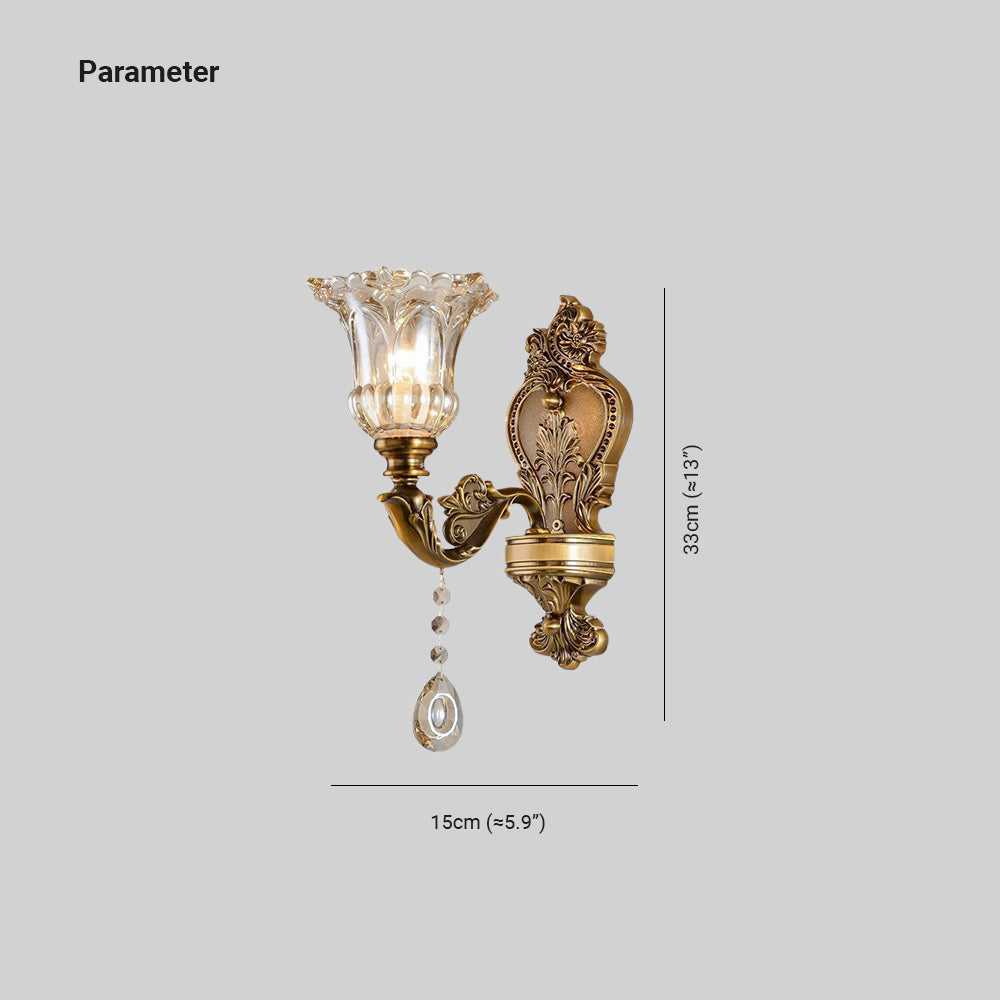 Wandlamp Vintage Goud Glas LED Dubbele Klassieke Binnenlamp