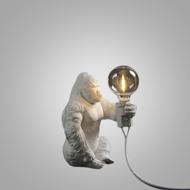 GorillaLux - Unique Gorilla Table Lamp | Modern Animal Lamp with Warm LED Lighting