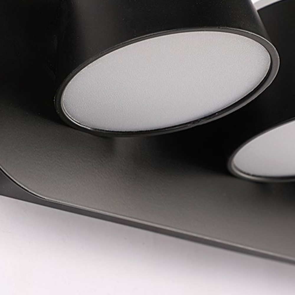 Candeeiro de Parede Cooley Moderne LED Preto Casa de Banho/Quarto Metal Acrílico 1/2/3-Luzes